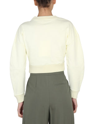 ALEXANDER McQUEEN Cropped Sweatshirt with Cut-Out Detail