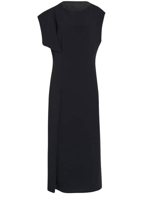 THE ROW Asymmetric Ankle-Length Dress with Front Pleats