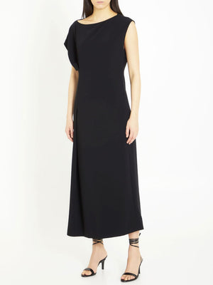 THE ROW Asymmetric Ankle-Length Dress with Front Pleats