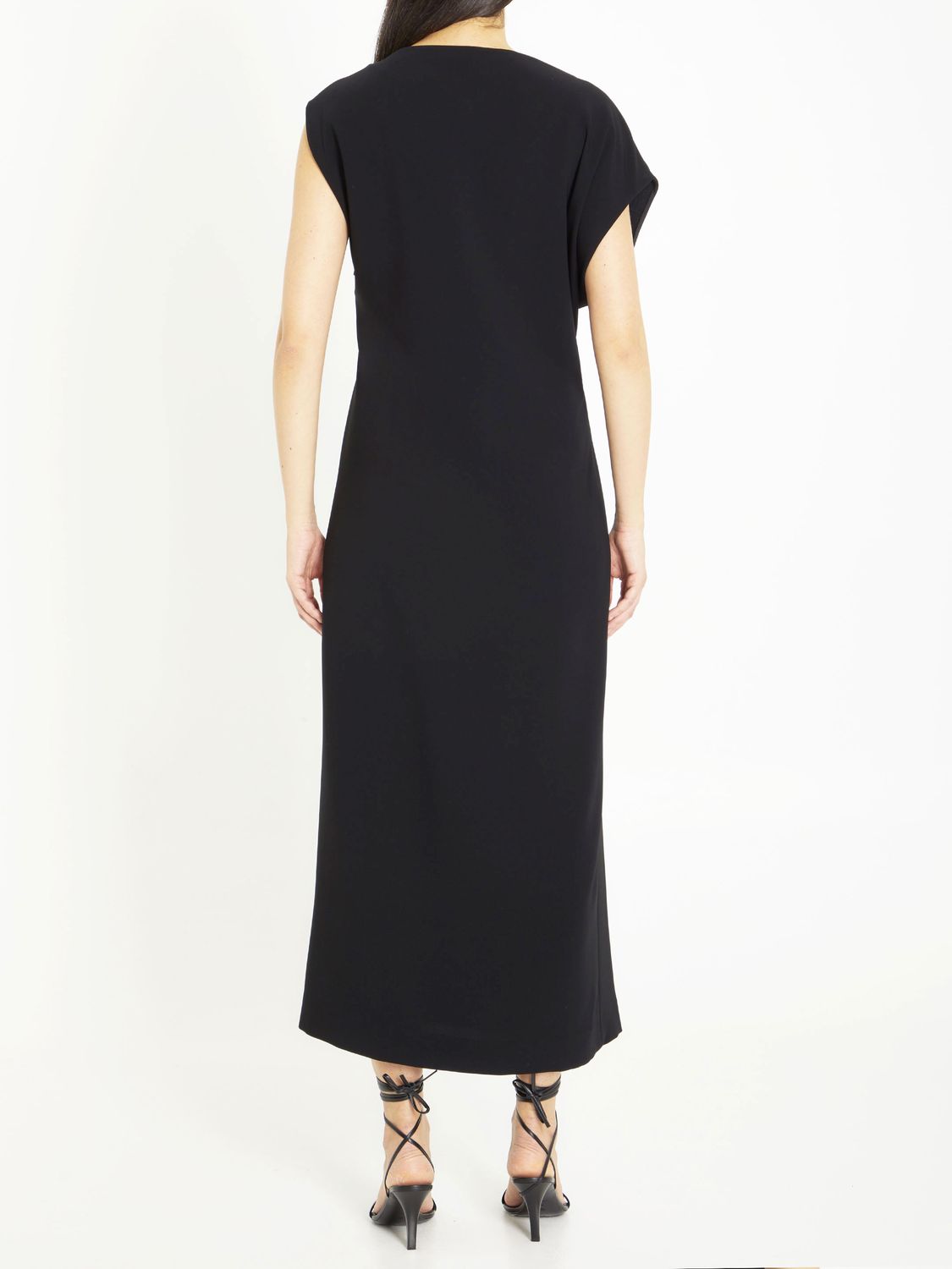 THE ROW Asymmetric Ankle-Length Dress with Front Pleats