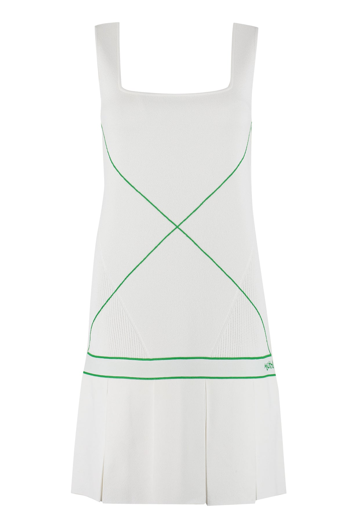 BOTTEGA VENETA White Pleated Knit Dress from Salon 03 Collection