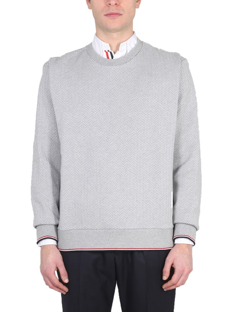 THOM BROWNE Herringbone Cross-Neck T-Shirt