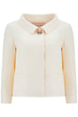 VALENTINO Short Natural Jacket with Brooch Detail