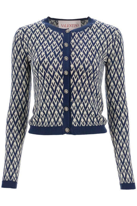 VALENTINO GARAVANI Jacquard Wool Cardigan - Regular Fit, XS