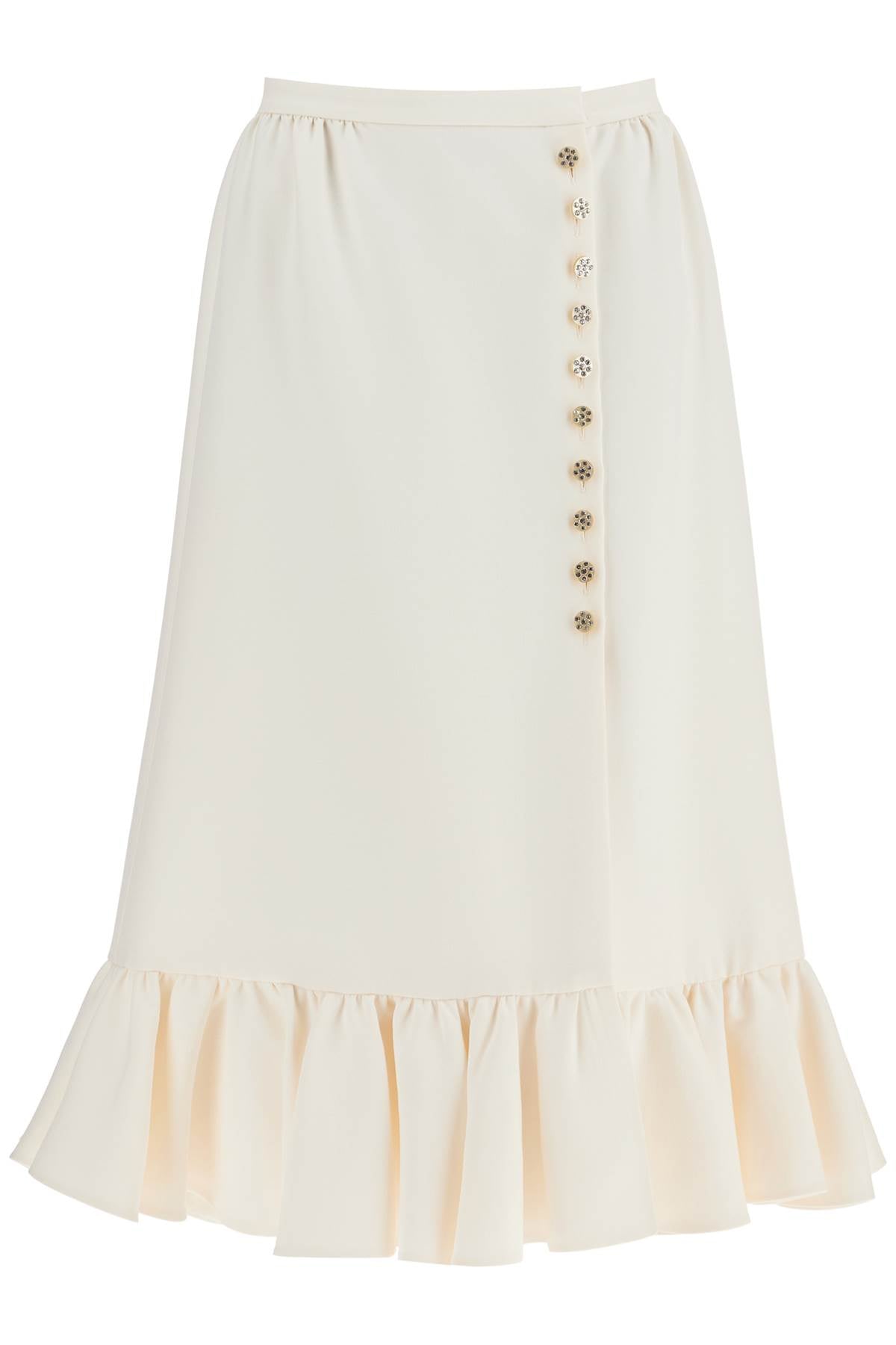 VALENTINO Long Skirt with Pleated Hem - Women's Fashion