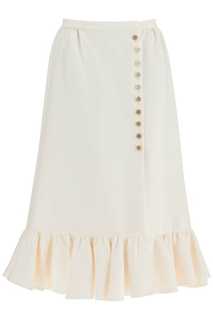 VALENTINO Long Skirt with Pleated Hem - Women's Fashion