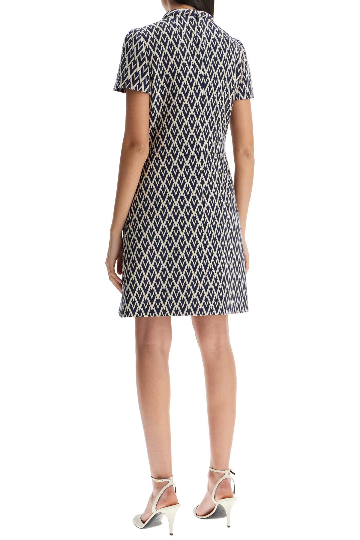 VALENTINO GARAVANI Slim Fit High Neck Wool Dress