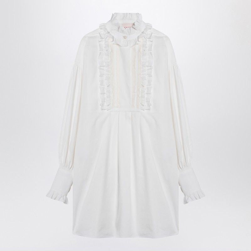 VALENTINO Stylish Mini Chemisier Dress with Ruffles