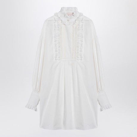 VALENTINO Stylish Mini Chemisier Dress with Ruffles