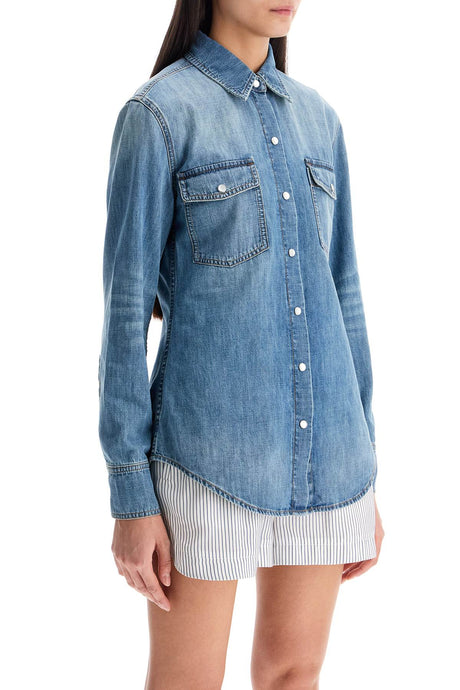 STELLA MCCARTNEY Vintage Wash Denim Fitted Shirt - Size XS