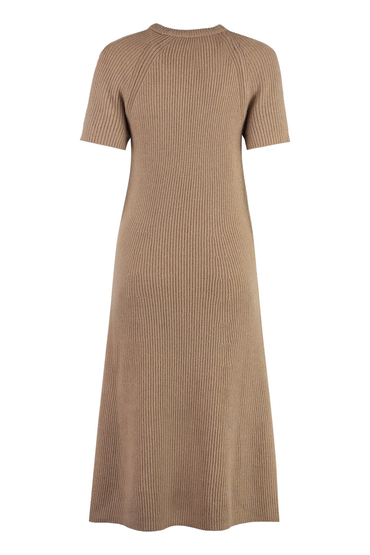 STELLA MCCARTNEY Ribbed Knit Midi Dress with Cold Shoulders