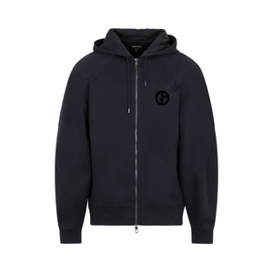 GIORGIO ARMANI Men's Velvet Effect Full Zip Hoodie