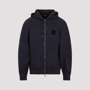 GIORGIO ARMANI Men's Velvet Effect Full Zip Hoodie