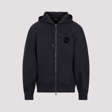 GIORGIO ARMANI Men's Velvet Effect Full Zip Hoodie