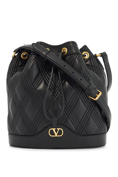 VALENTINO GARAVANI Quilted Leather Drawstring Mini Handbag