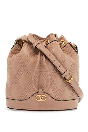 VALENTINO GARAVANI Quilted Leather Drawstring Mini Handbag