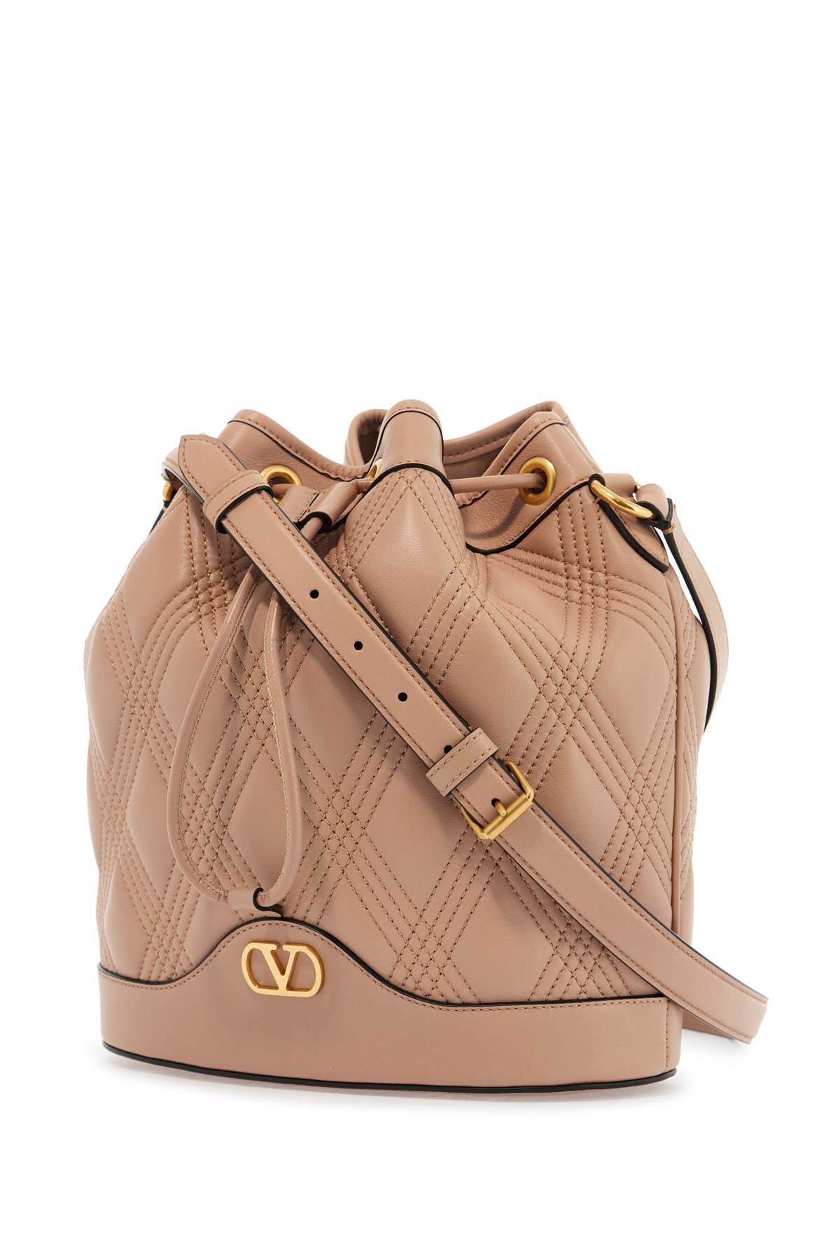 VALENTINO GARAVANI Quilted Leather Drawstring Mini Handbag