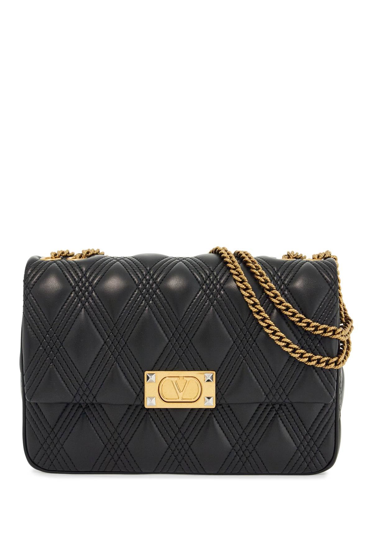 VALENTINO GARAVANI Quilted Shoulder Bag with Golden Chain