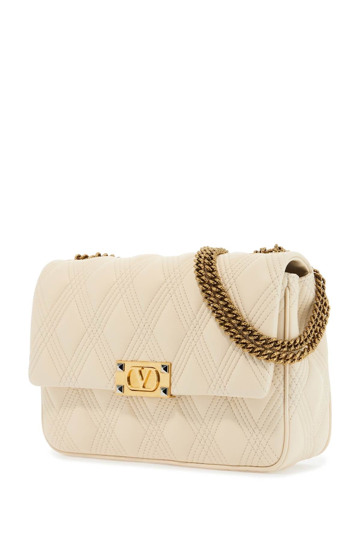 VALENTINO GARAVANI Quilted Shoulder Bag with Golden Chain