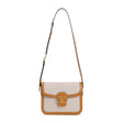 VALENTINO GARAVANI Natural Honey Shoulder Bag with Gold Logo Checks