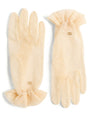 VALENTINO GARAVANI Natural Gloves with Golden Logo Lace for Women