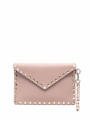 VALENTINO Rockstud Medium Flat Pouch Handbag