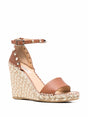 VALENTINO GARAVANI Esparto Wedge Sandals with Golden Studs