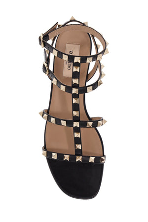 VALENTINO GARAVANI Rockstud Leather Sandals with Adjustable Ankle Strap