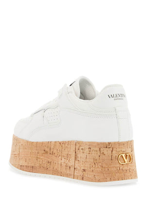 VALENTINO GARAVANI Perforated Leather Sneakers with Cork Sole for Women - SS25