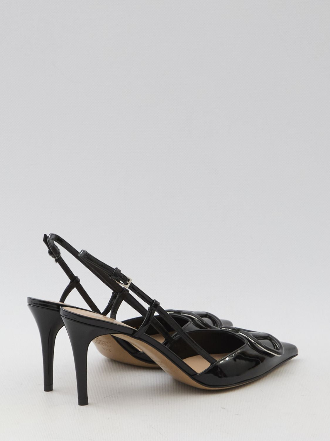 VALENTINO GARAVANI Signature Slingback Pumps with Adjustable Ankle Strap and Thin Heel