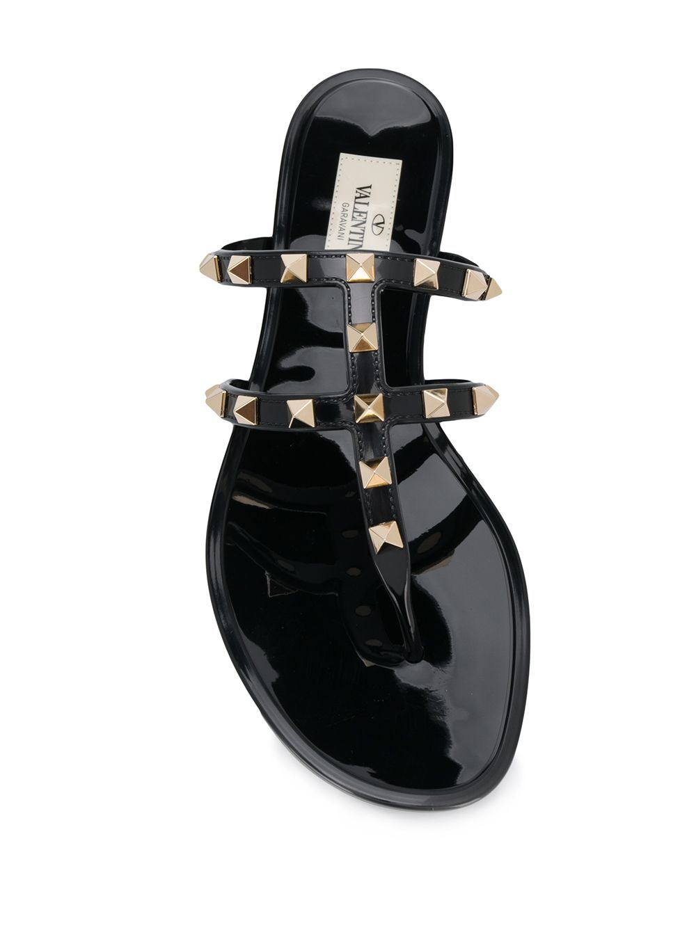 VALENTINO GARAVANI Flat Sandals with Golden Studs for Women