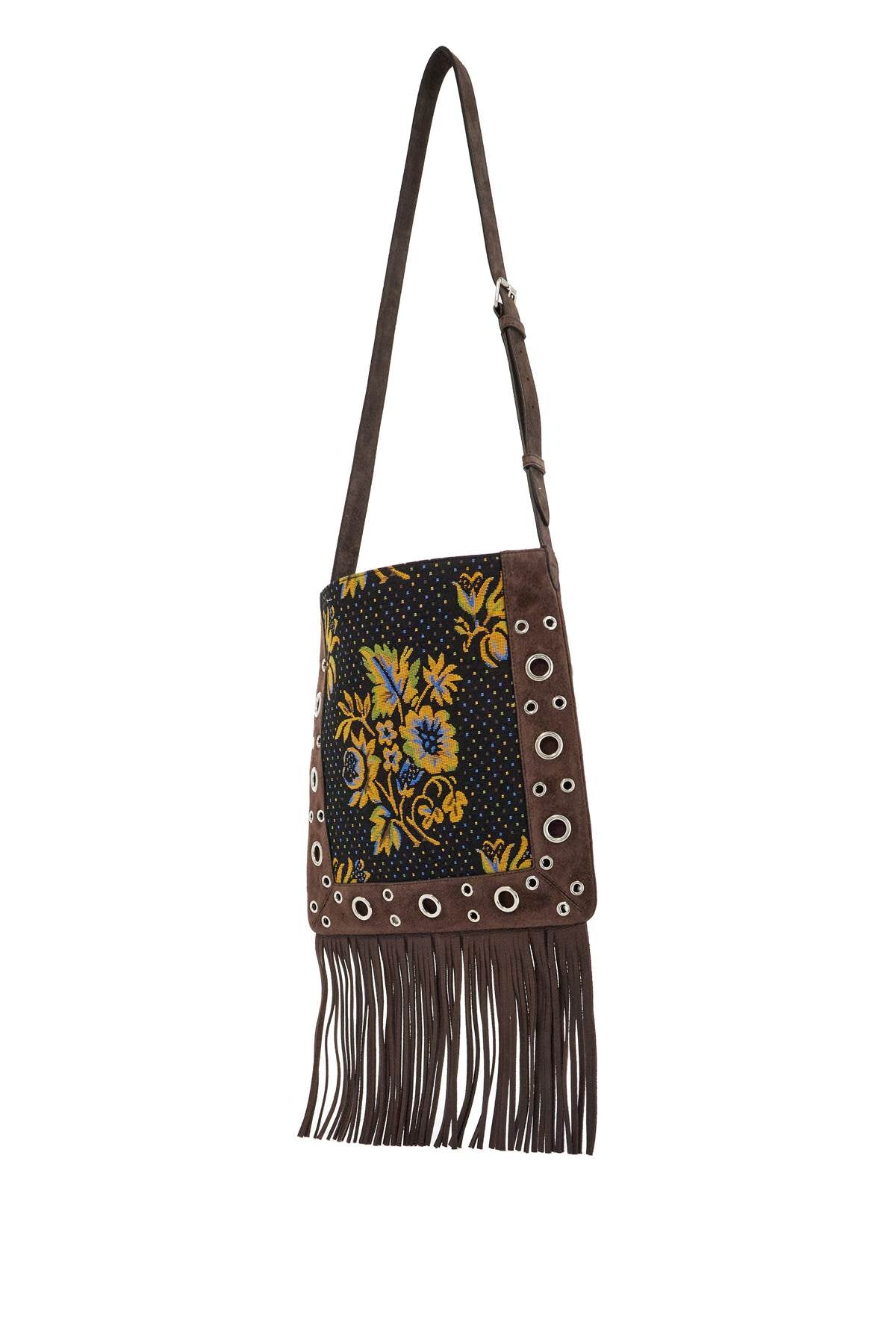 VALENTINO GARAVANI Floral Elegance Mini Crossbody Handbag with Fringes