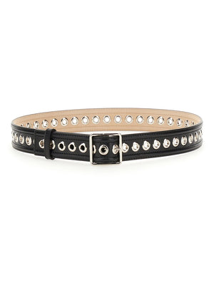 ALEXANDER McQUEEN Eyelet Medium Belt with Eco Brass Accents