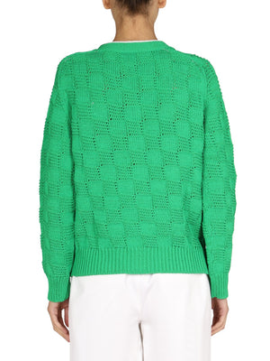 BOTTEGA VENETA Woven Pattern V-Neck Cardigan