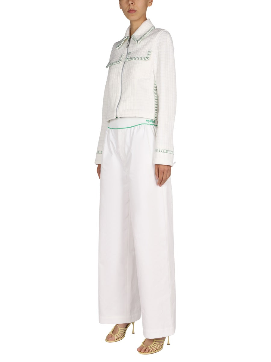 BOTTEGA VENETA Cotton Twill Trousers with Embroidered Reverse Print