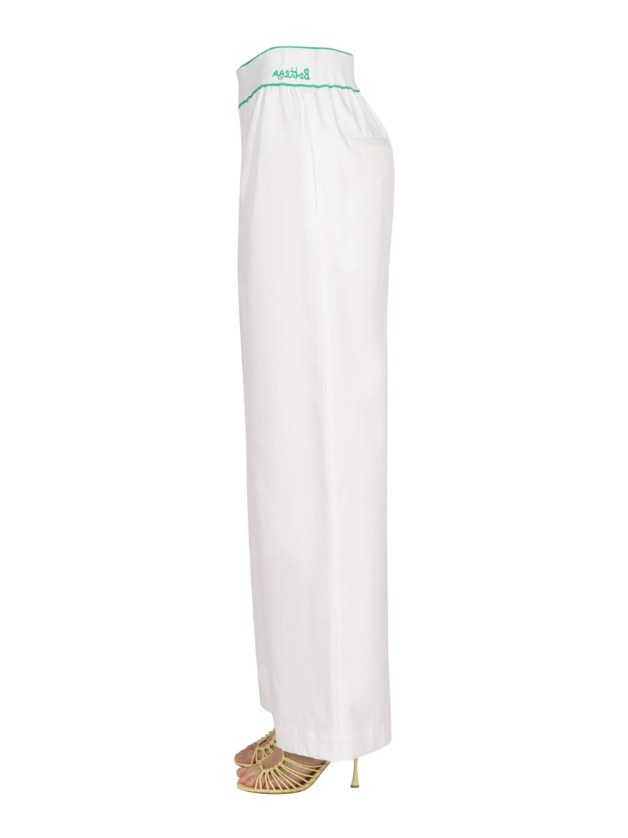 BOTTEGA VENETA Cotton Twill Trousers with Embroidered Reverse Print