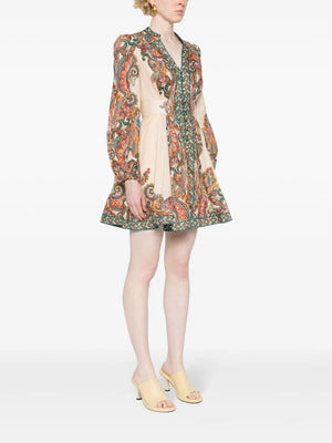 ZIMMERMANN Effortlessly Chic Plunge Linen Mini Dress