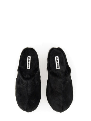 JIL SANDER Fur Flat Sandals with 6 cm Sole