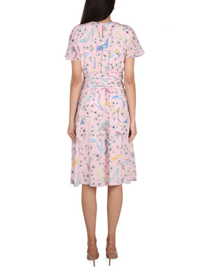 BOUTIQUE MOSCHINO Floral Mini Dress with Concealed Zipper