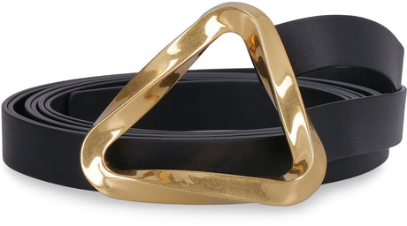 BOTTEGA VENETA Grasp Leather Double Strap Belt - 8x6 cm Buckle