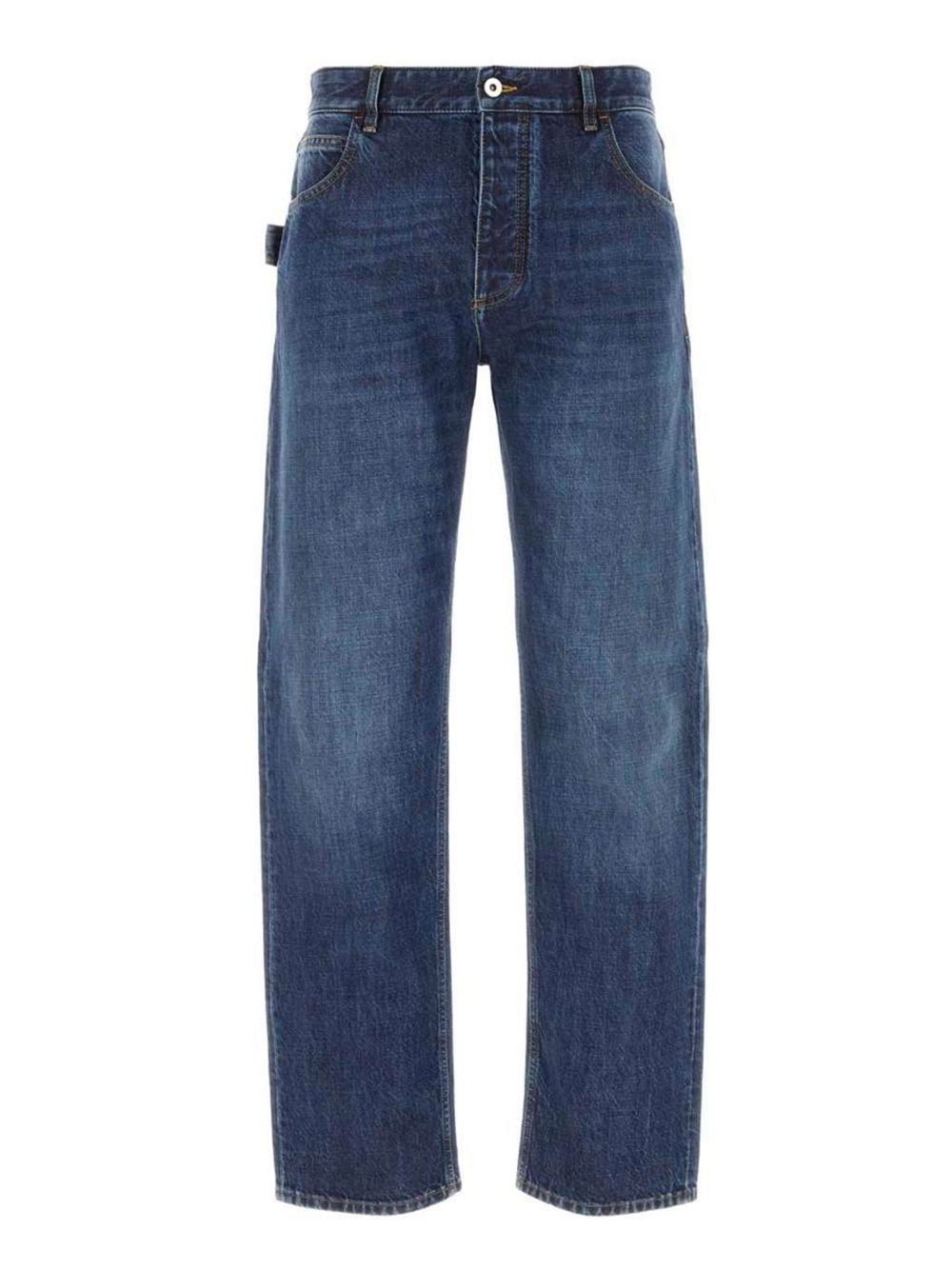 BOTTEGA VENETA Logo Patch Straight Leg Jeans for Men