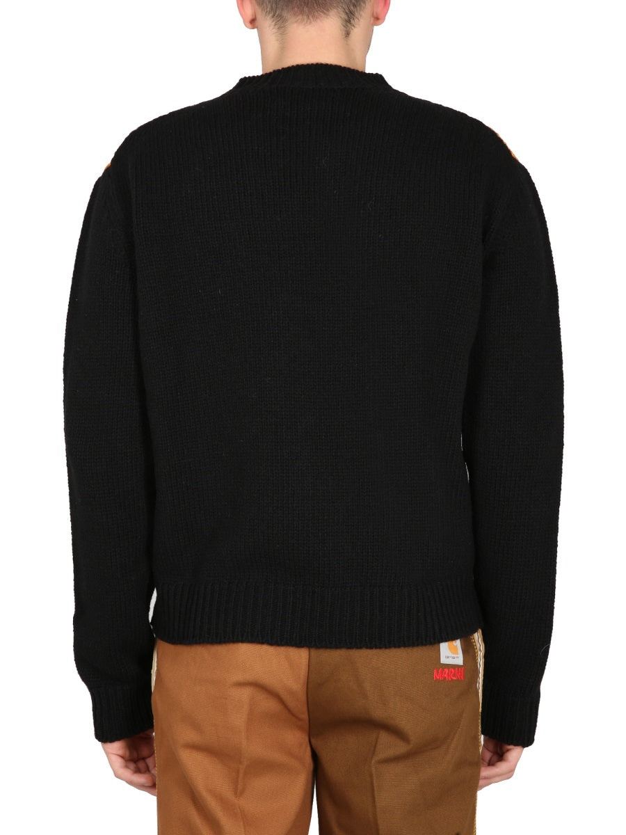 MARNI X CARHARTT WIP Cross-Neck Wool and Silk Sweater for Men