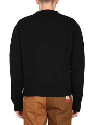 MARNI X CARHARTT WIP Cross-Neck Wool and Silk Sweater for Men