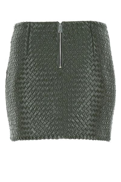 BOTTEGA VENETA Interwoven Raffia A-Line Mini Skirt