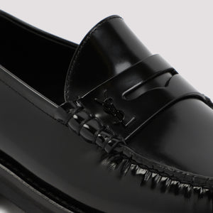 SAINT LAURENT Women's Brushed Leather Loafers with 3cm Heel Height