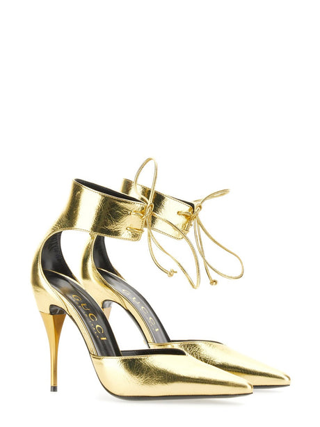 GUCCI Metallic High-Heeled Pumps