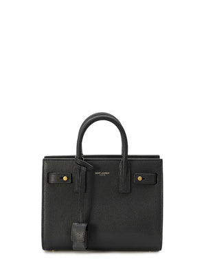 SAINT LAURENT Mini Structured Handbag with Side Gussets - 22x17.5x11cm