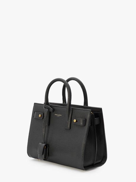 SAINT LAURENT Mini Structured Handbag with Side Gussets - 22x17.5x11cm