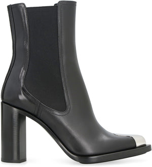 ALEXANDER MCQUEEN Punk Leather Chelsea Boots for Women