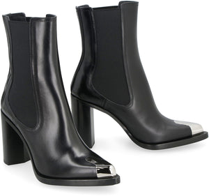 ALEXANDER MCQUEEN Punk Leather Chelsea Boots for Women